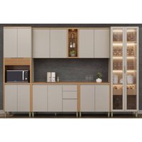 Cozinha Completa Linea Brasil 6 Peças Allure CP06 Jequitiba/Gris