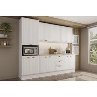 Cozinha Modulada Completa Bella 5 Peças (2Aéreos+2Balcões+1Paneleiro) C5P121 Branco - Carraro