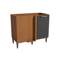 Gabinete Cozinha Modulado Linna T723 Canto Reto c/ 1 Porta s/Tampo 98cm Canela/Grafite Kappesberg