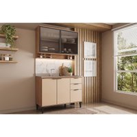 Cozinha Completa Carraro 2 Peças Alpha C2P54 Freijo/Off White