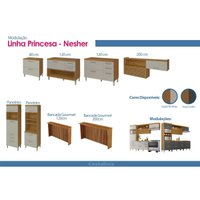 Módulo Cozinha Nesher Princesa 3 Peças (1Aéreo+1Balcão+1Paneleiro) C3P20 Freijo/Grafite-Nesher