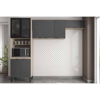 Kit Modulado Demóbile 3 Peças Firenze C3P52 Avena/Grafito
