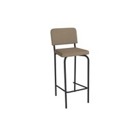 Banqueta Cozinha Fiji 1B712PRF Aço 1 Un Preto/Suede Cappuccino - Kappesberg
