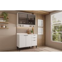 Kit de Cozinha Completa 2 Peças Alpha (1Aéreo+1Balcão) C2P52 Branco - Carraro