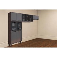 Cozinha Modulada Bertolini Estilo 3 Peças (2Aéreos+1Paneleiro) CPT86 Cinza/Grafite-Bertolini