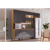 Cozinha Modulada Ronipa 4 Peças Nápoli Prime C4P237 Amendoa/Grafite