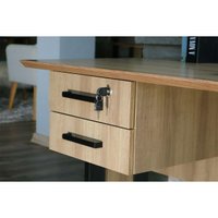 Mesa Computador ME-4193 c/ 2 Gavetas (1 c/ Chave) Amêndoa/Preto - Tecno Mobili