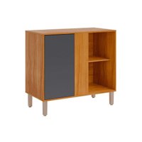 Balcão de Cozinha Modulado c/ Tampo Esplêndida de Canto c/ 1 Porta 92cm Cinamomo/Titanium - MGM
