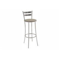 Banqueta Cozinha Kappesberg Jade 1B699CR Aço 1Un Cromado/Linho Bege Fendi