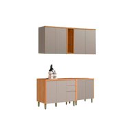 Cozinha Completa Linea Brasil 4 Peças Allure CP26 Jequitiba/Gris