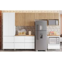 Kit Cozinha Modulada 6 Peças Rainha Gourmet (3Aéreos+2Balcões+1Paneleiro) C6P01 Branca/Nature - Nesher