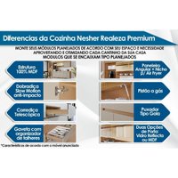 Cozinha Modulada Nesher Realeza 5 Peças CZ101 Carvalho/Titânio
