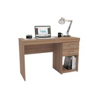 Mesa Computador Escrivaninha Malta c/ 2 Gavetas Castanho - Politorno