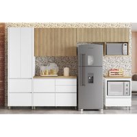 Kit Cozinha Completa 6 Peças Rainha Gourmet (3Aéreos+1Paneleiro+2Balcões) C6P39 Branca/Nature - Nesher