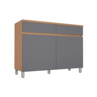 Balcão Cozinha Nesher Realeza c/ 2 Portas 2Gavs 120cm Carvalho/Titânio