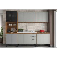 Cozinha Modulada Demóbile 6 Peças Firenze C6P126 Amendola/Nude Prime TX