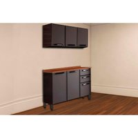 Cozinha Modulada Bertolini Estilo 2 Peças (1Aéreo+1Balcão) C2P08 Cinza/Grafite-Bertolini