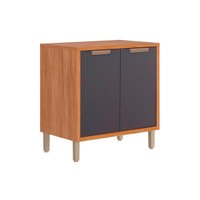 Balcão de Cozinha Modulado c/ Tampo Estela c/ 2 Portas 80cm Cinamomo/Titanium - MGM