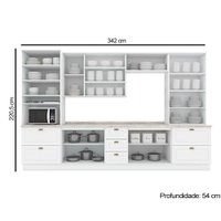 Cozinha Modulada Henn Americana 8 Peças (2Aéreos+2Balcões+2Paneleiros+2Complementos) C5P47 Branco-Henn