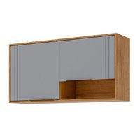 Armário Aéreo Cozinha Modulado Áurea c/ 2 Portas 120cm Cinamomo/Platina - MGM