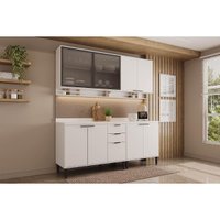 Cozinha Modulada Completa Alpha 4 Peças (2Aéreos+2Balcões) C4P176 Branco - Carraro