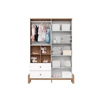 Quarto de Bebê Completo Ternura 3 Peças (1 Guarda Roupa + 1 Berço + 1 Cômoda) QI79 Branco/Jequitiba - Henn