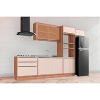 Kit Cozinha Completa 6 Peças Versalis (2Aéreos+2Balcões+1TorreQuente+1Complemento) C6P191 Freijo/Cinza Argila - Herval