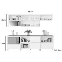 Kit Cozinha Completa 6 Peças Marquesa (3Aéreos+3Balcões) C6P42 Nature/Verde - Nesher