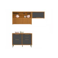 Kit de Cozinha Completa 3 Peças Imperatriz (2Aéreos+1Balcão) C6P45 Freijo/Off White - Nesher