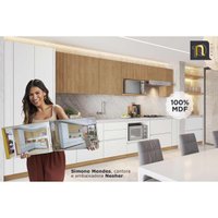 Kit de Cozinha Completa 7 Peças Rainha Gourmet (3Aéreos+3Balcões+1Paneleiro) C6P38 Nature/Verde - Nesher