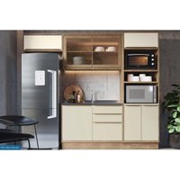 Cozinha Completa Herval 4 Peças Versalis C4P189 Freijo/Cinza Argila