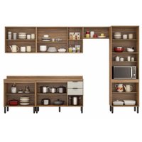 Kit Modulado Demóbile 6 Peças Firenze C6P128 Avena/Grafito