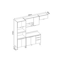 Kit Modulado Demóbile 4 Peças Firenze C4P251 Amendola/Nude Prime TX