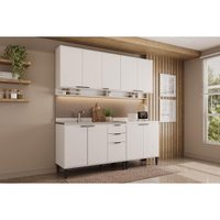 Kit de Cozinha Completa 4 Peças Alpha (2Aéreos+2Balcões) C4P175 Branco - Carraro