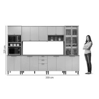 Cozinha Completa Linea Brasil 6 Peças Selene CP01 Jequitiba/Off White Fosco