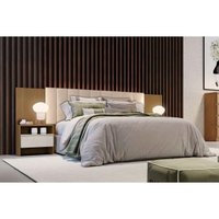 Painel Cama Box Madeirado Casal Everest Plus 2Mesas 2Gavs Freijo Cumaru Fendi-Novo Horizonte