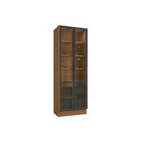 Paneleiro Cozinha Modulado Vibra T631 c/ 2 Portas c/ Vidro 2Gavs 80cm Canela/Grafite Kappesberg
