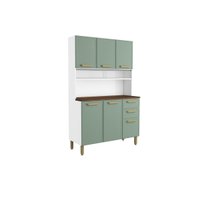 Cozinha Compacta Bella c/ 6 Portas e 2 Gavetas 120cm Verde - Bertolini