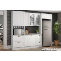 Kit Cozinha Modulada 7 Peças Americana (2Aéreos+1Balcão+1Paneleiro+3Complementos) C5P64 Branco - Henn