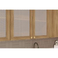 Kit Cozinha Modulada 7 Peças Botanic (2Aéreos+2Balcões+1Paneleiro+2Complementos) C7P36 Nogueira/Verde - Kappesberg