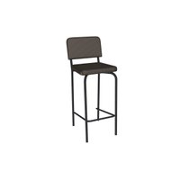 Banqueta Cozinha Fiji 1B712PRF Aço 1 Un Preto/Corano Marrom - Kappesberg