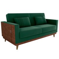 Sofa Cama 2 Lugares 203 cm Veludo Maserati Verde Corino Whisk Milani Store