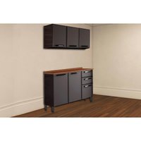 Cozinha Modulada Bertolini Estilo 2 Peças (1Aéreo+1Balcão) C2P09 Cinza/Grafite-Bertolini