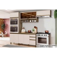 Cozinha Modulada Henn Connect 5 Peças (2Aéreos+1Balcão+1Paneleiro+1Complemento) C6P25 Duna/Cristal-Henn
