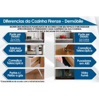 Kit Cozinha Demóbile 3 Peças Firenze C3P49 Avena/Grafito