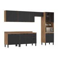 Cozinha Modulada Demóbile 6 Peças Firenze C6P128 Avena/Grafito