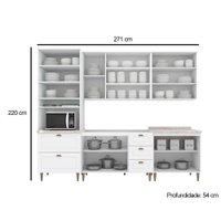 Kit Cozinha Henn 6 Peças Americana c/ Pés C5P62 Branco