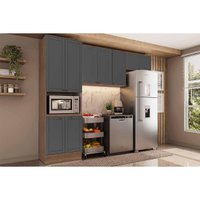 Cozinha Completa Carraro 3 Peças Bella C3P26 Nogal/Cinza