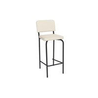 Banqueta Cozinha Fiji 1B712PRF Aço 1 Un Preto/Corano Bege - Kappesberg