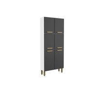 Paneleiro Cozinha Modulado Bella c/ 6 Portas 80cm Grafite Bertolini